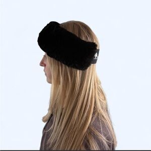 Moose Knuckles Black Fur Hairband